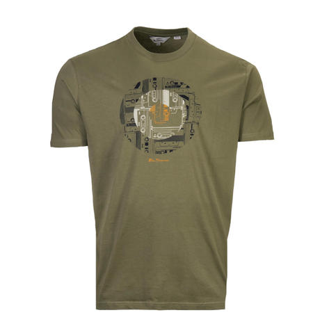 Ben Sherman Retro Cassettes Print T-Shirt Olive Green