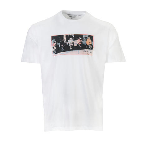 Ben Sherman Retro Scooters Vibes Print T-Shirt White Thumbnail 1