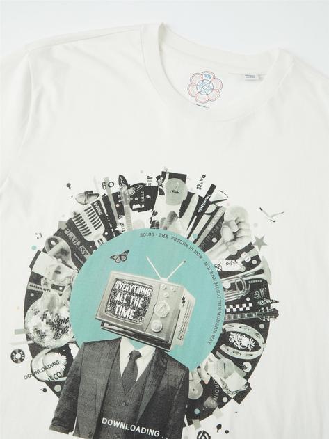 Ben Sherman 2010's Everything All The Time Print T-Shirt Ivory