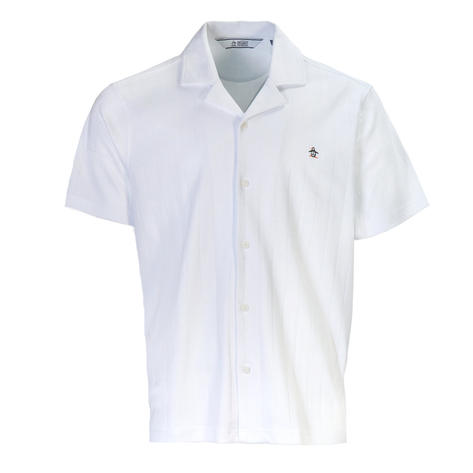 Original Penguin Retro Revere Collar Jersey Knit Shirt White