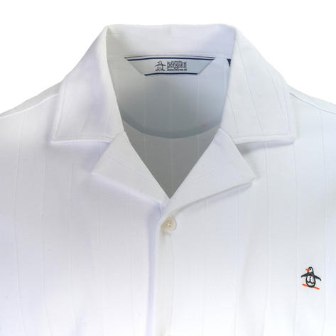 Original Penguin Retro Revere Collar Jersey Knit Shirt White Thumbnail 2