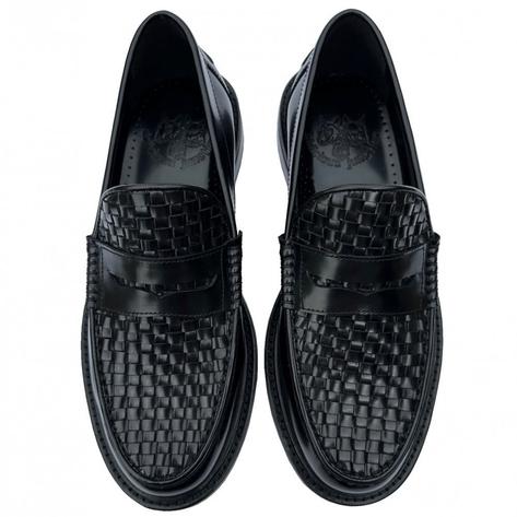 Delicious Junction Basket Weave Loafer Black Thumbnail 3