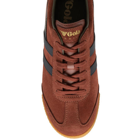 Gola Harrier Classic Twin Stripe Suede Trainer Rust / Navy / Khaki Thumbnail 5