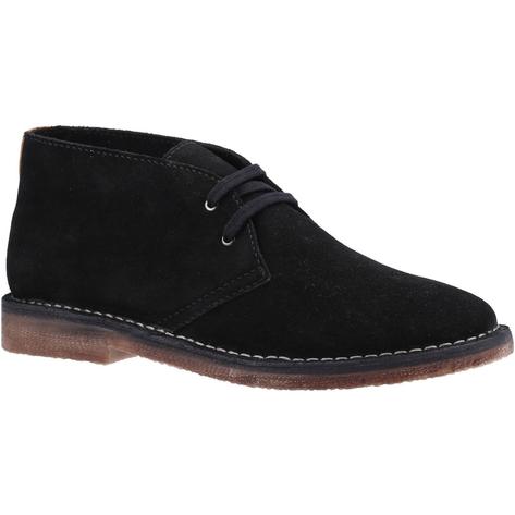 Hush Puppies Samuel Classic 2 Hole Suede Desert Boots Black Thumbnail 1