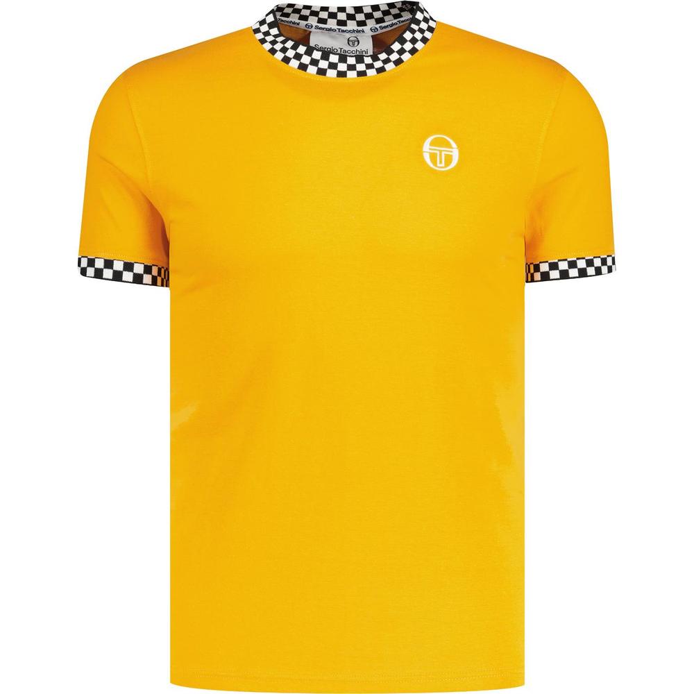 Sergio Tacchini Checkerboard Trim T Shirt Gold