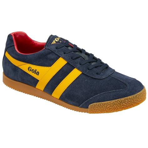 Gola Harrier Classic Twin Stripe Suede Trainer Navy / Sun / Red Thumbnail 5