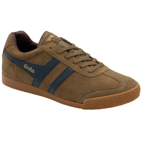 Gola Harrier Classic Twin Stripe Suede Trainer Tobacco / Navy Thumbnail 2