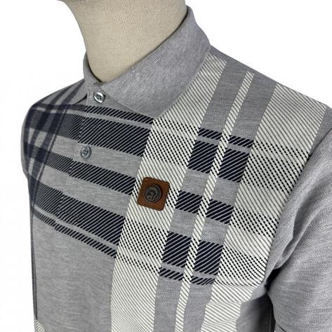 Trojan Records Oversize Check Polo Melange Grey Thumbnail 3