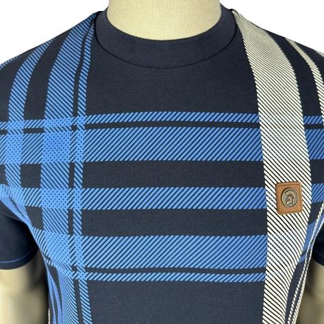 Trojan Records Oversize Check T Shirt Navy Thumbnail 2