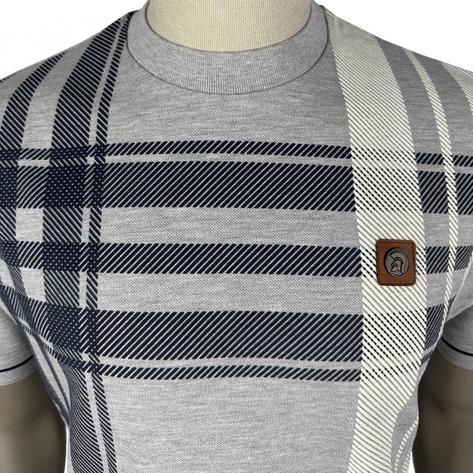 Trojan Records Oversize Check T Shirt Melange Grey Thumbnail 2