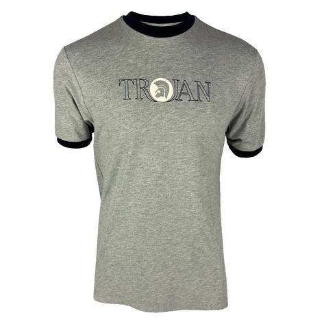 Trojan Records Outline Print Logo T-Shirt Melange Grey Thumbnail 1