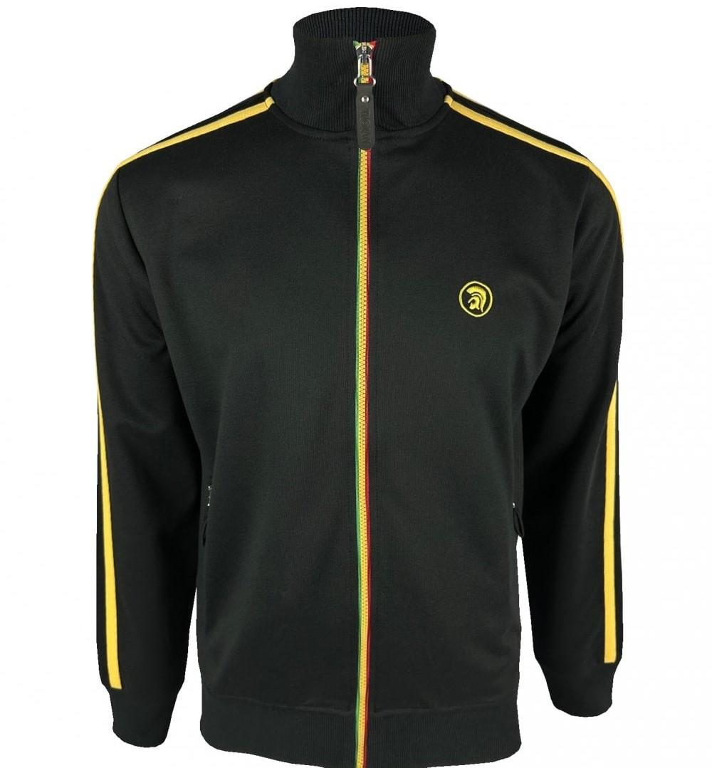 Trojan Recordst Twin Stripe Contrast Zip Track Top Rasta