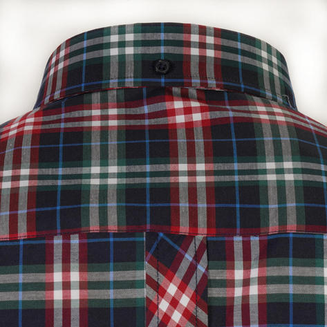 Knebworth Clothing Windowpane Short Sleeve Check Shirt Red/Green Thumbnail 4