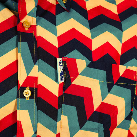 Knebworth Clothing Jamaica Chevron Button Down Shirt Red/Green/Yellow Thumbnail 3