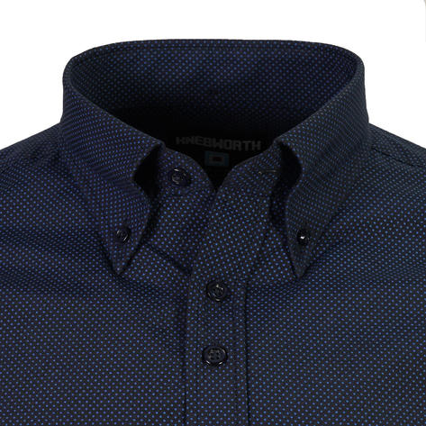 Knebworth Clothing Micro Pin Dot Print Button Down Shirt Navy Thumbnail 2