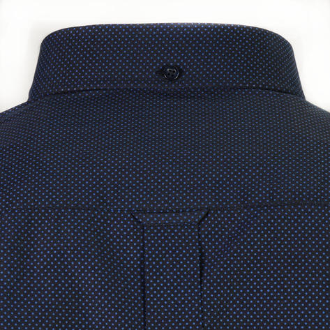 Knebworth Clothing Micro Pin Dot Print Button Down Shirt Navy Thumbnail 3