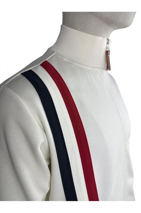 Trojan Records Racing Stripe Track Top Ecru Thumbnail 3