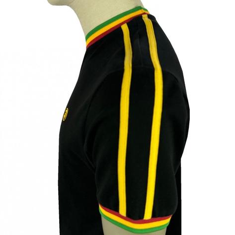 Trojan Records Twin Shoulder Stripe Pique T-Shirt Rasta Thumbnail 3