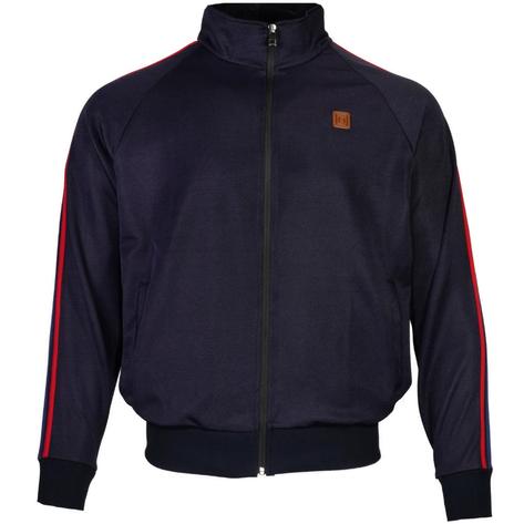 Knebworth Clothing Pique Tricot Twin Stripe Track Top Navy