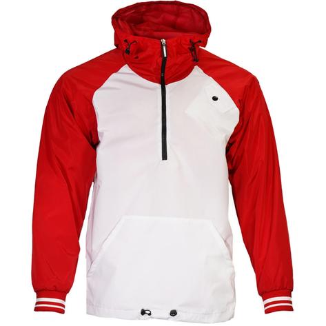 Knebworth Clothing Mesh Lined Cagoule Windbreaker Red/White Thumbnail 1