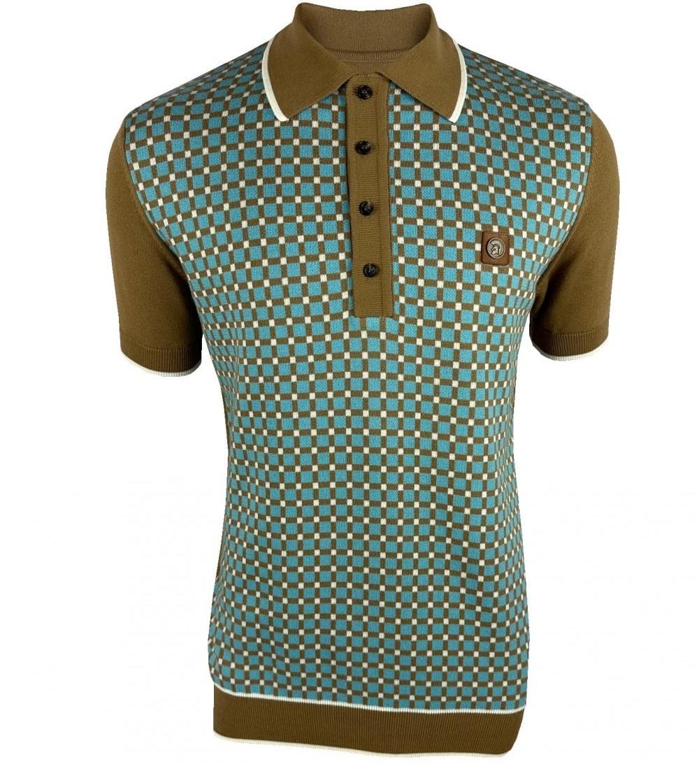 Trojan Records Squares Panel Fine Gauge Polo Camel