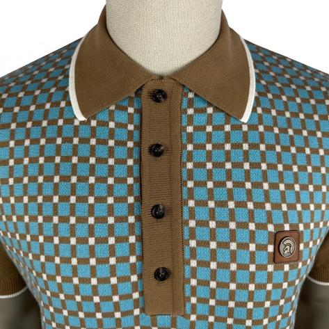 Trojan Records Squares Panel Fine Gauge Polo Camel Thumbnail 2