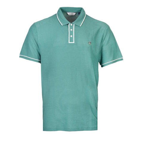 Original Penguin Airtex Fine Gauge Knit Polo Shirt Petrol Blue