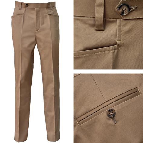 Adaptor Clothing Venetian Cotton Frogmouth Pocket Slim Trouser Antelope