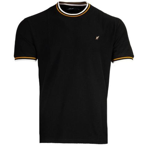 Mish Mash Basketweave T Shirt Black