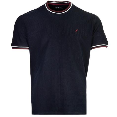 Mish Mash Basketweave T Shirt Navy