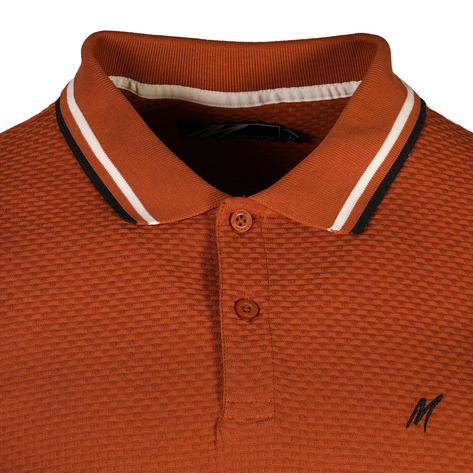 Mish Mash Basketweave Cotton Polo Shirt Camel Thumbnail 2