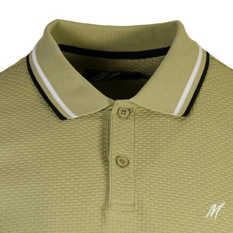 Mish Mash Basketweave Cotton Polo Shirt Pale Green Thumbnail 2