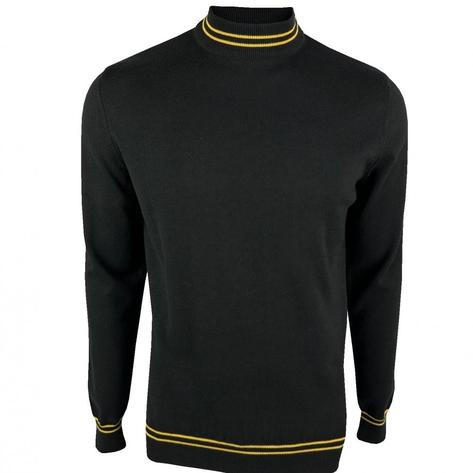 Ska & Soul Tipped Fine Gauge Long Sleeve Turtle Neck Black