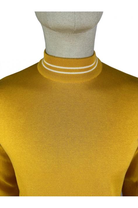 Ska & Soul Tipped Fine Gauge Long Sleeve Turtle Neck Mustard Thumbnail 2