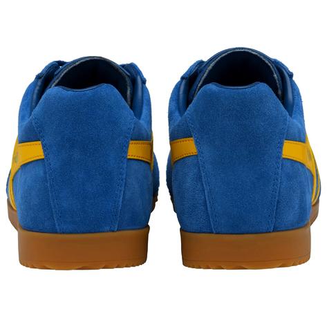 Gola Harrier Classic Twin Stripe Suede Trainer Marine Blue / Sun Thumbnail 4