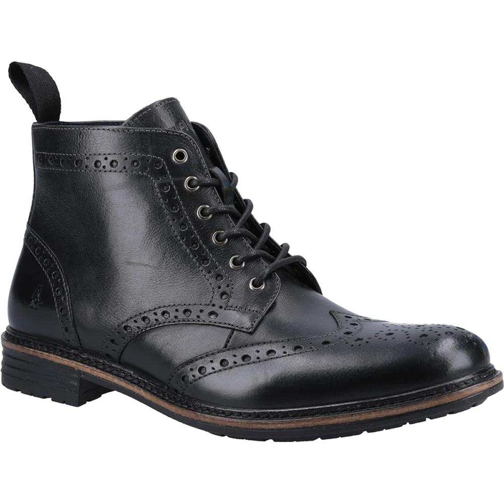 Hush Puppies Joshua Leather Lace Up Brogue Boots Black