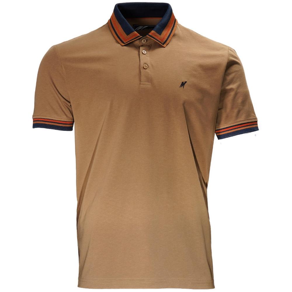 Mish Mash Contrast Border Collar Polo Shirt Oak