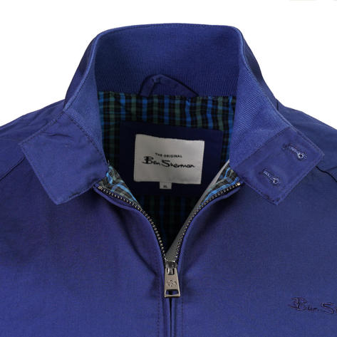 Ben Sherman House Check Lined Harrington Jacket Royal Blue Thumbnail 2