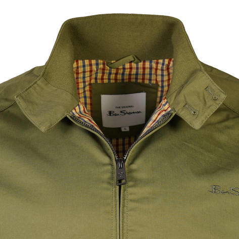 Ben Sherman House Check Lined Harrington Jacket Loden Green Thumbnail 2