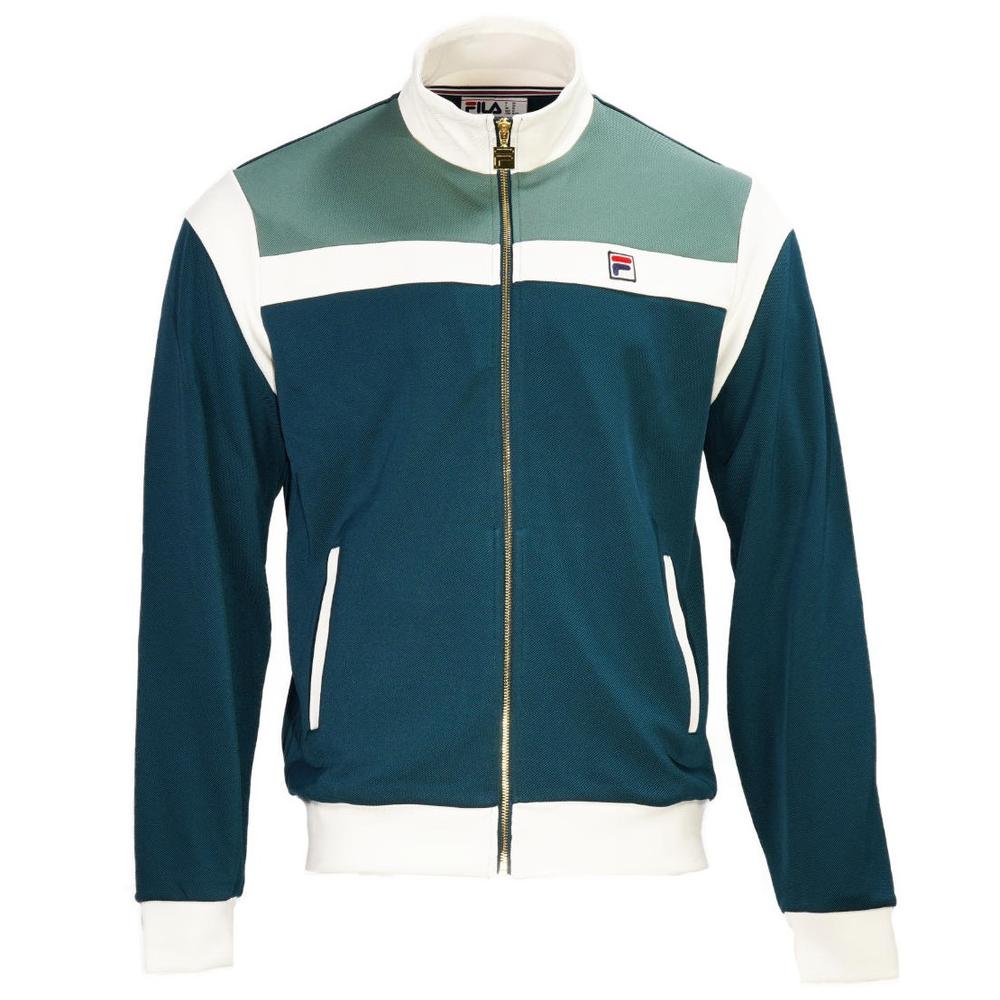 Fila Cruz Colour Block Archive Track Top Green / Cream