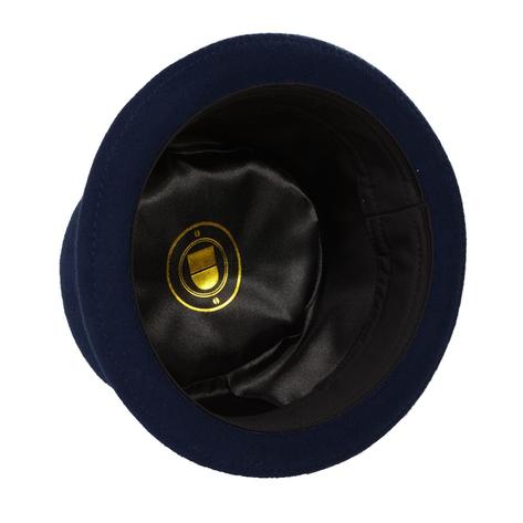 Dasmarca Rude Boy Narrow Brim 100% Wool Felt Trilby Pork Pie Hat Light Navy Blue Thumbnail 3