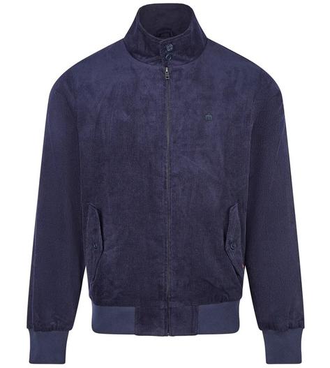 Merc London Corduroy Harrington Jacket Navy Blue Thumbnail 1