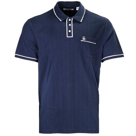 Original Penguin Drop Needle Contrast Tipped Polo Navy Blue Thumbnail 1