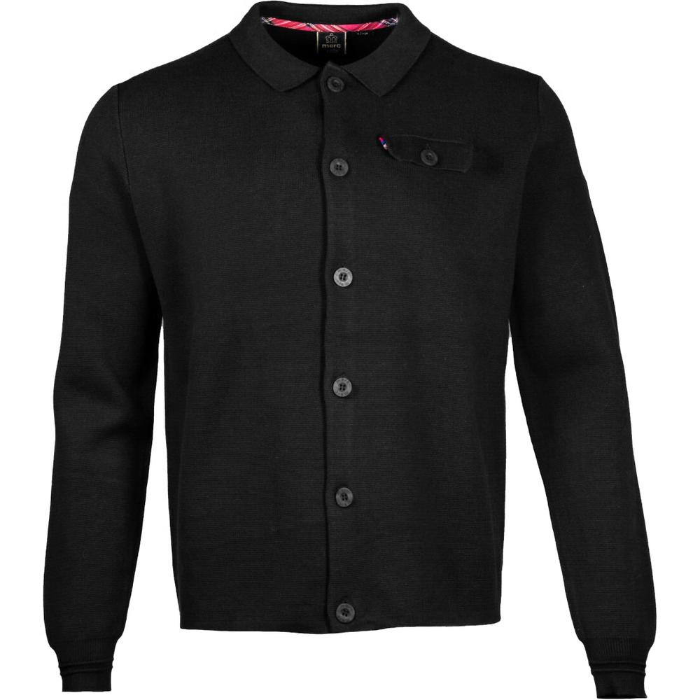 Merc London Button Through Knit Cardigan Black