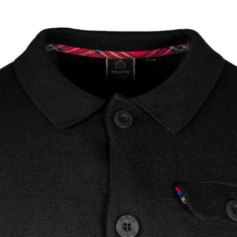Merc London Button Through Knit Cardigan Black Thumbnail 3