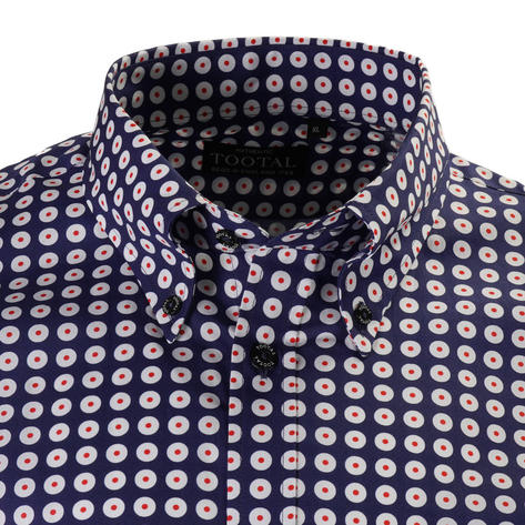 Tootal Short Sleeve Button Down Shirt Mod Target Roundel Print