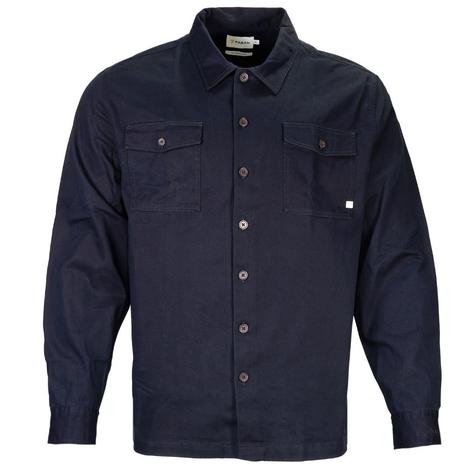 Farah Heavyweight Cotton Twill Overshirt Navy Thumbnail 1