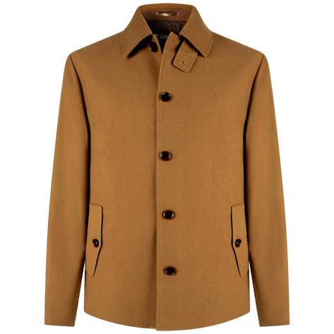 Mish Mash Flannel Car Coat Camel