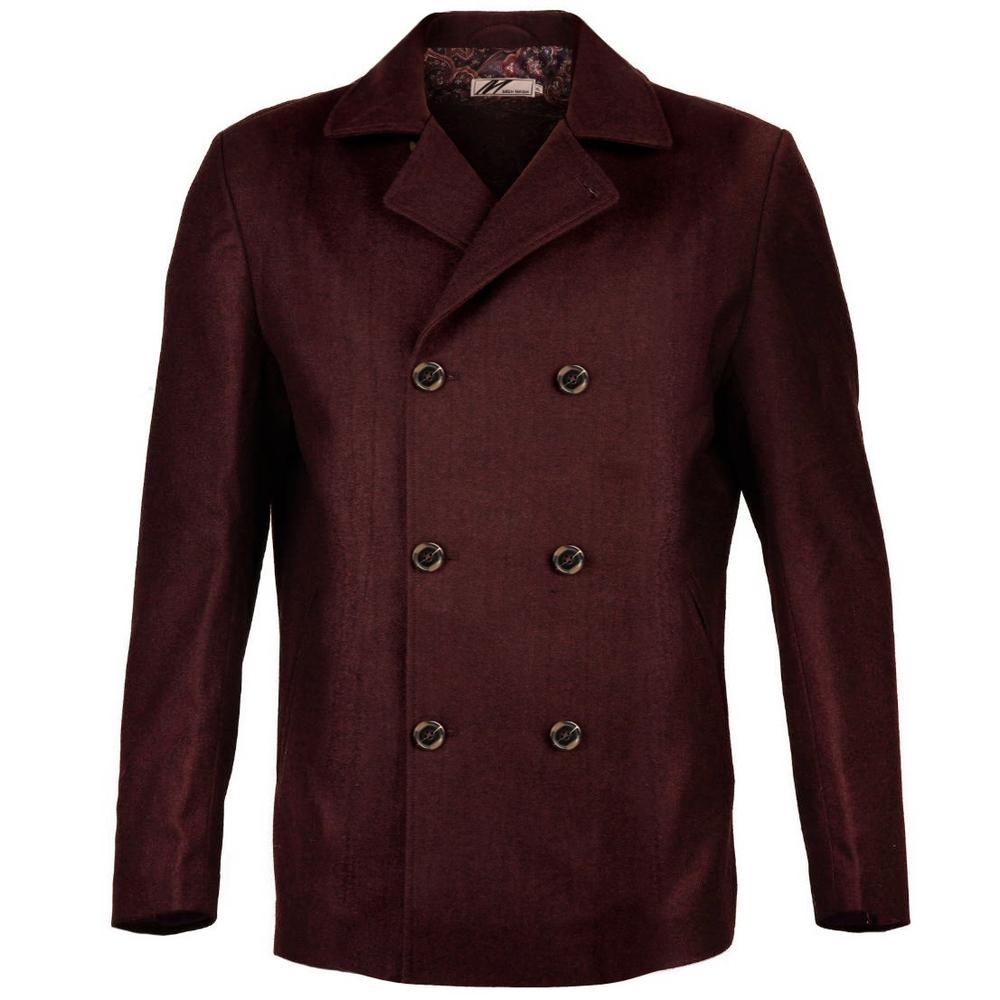 Mish Mash Wool Mix DB Reefer Coat Wine