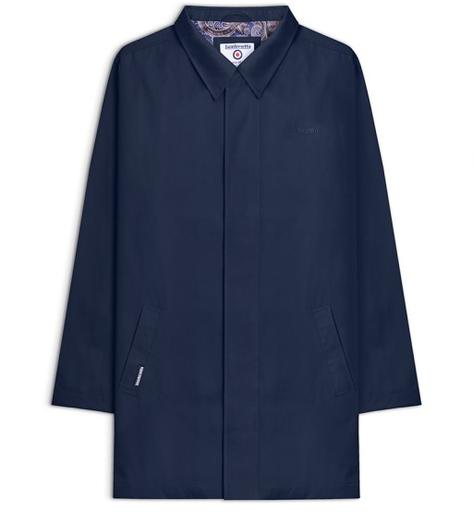 Lambretta Paisley Lined Coated Raincoat Navy Thumbnail 1